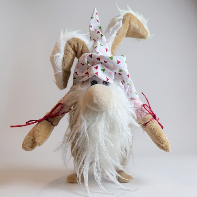 Gnome lapin fait main – décoration artisanale gnome lapin décoratif fait main avec grandes oreilles