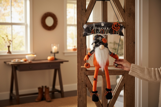 Suspensions d’Halloween en bois édition limitée Décoration porte Halloween originale