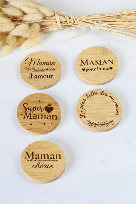 Collection miroirs en bambou gravés pour maman miroirs bambou gravés pour maman différents modèles cadeau fête des mè