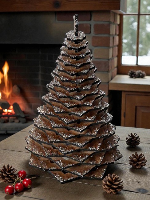 Décoration de Noël naturelle avec photophore décoration intérieure Noël rustique photophore