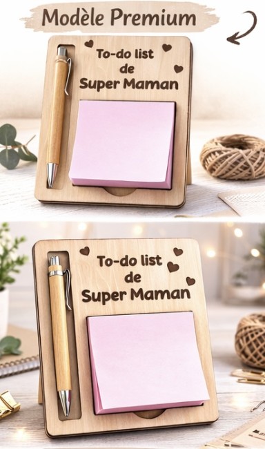 porte bloc notes personnalisé modèle premium avec stylo bois