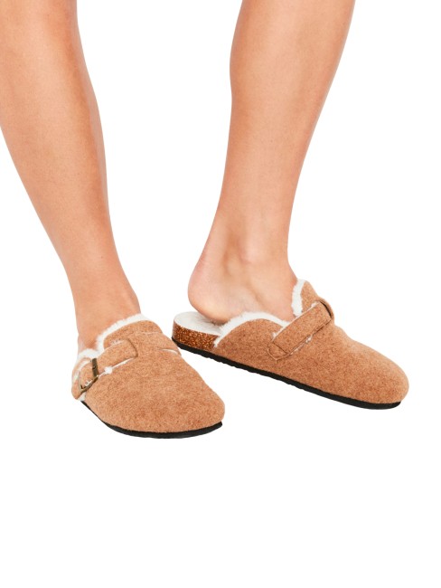 Paire de chaussons mule SELMARK MARRON