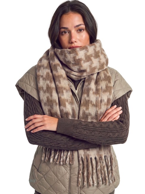 Écharpe HOUNDSTOOTH MARRON