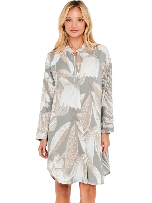 Chemise de nuit manches longues PREMIUM DRAPE GRIS