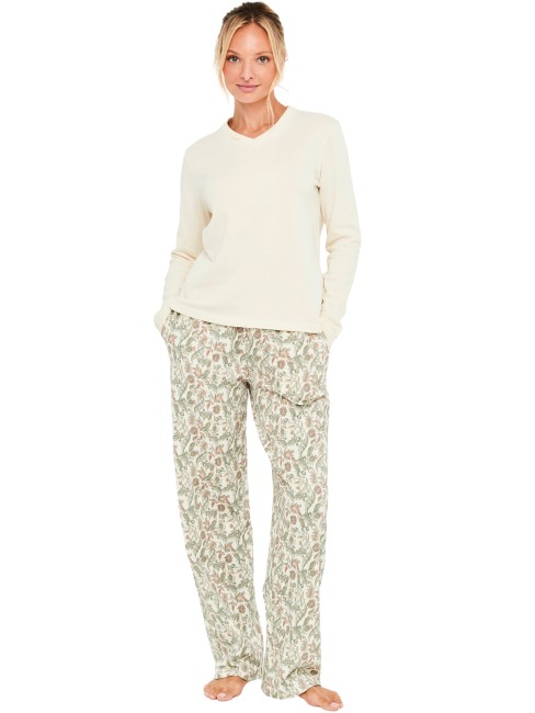 Pyjama/pantalon manches longues COTTON LAYER IVOIRE