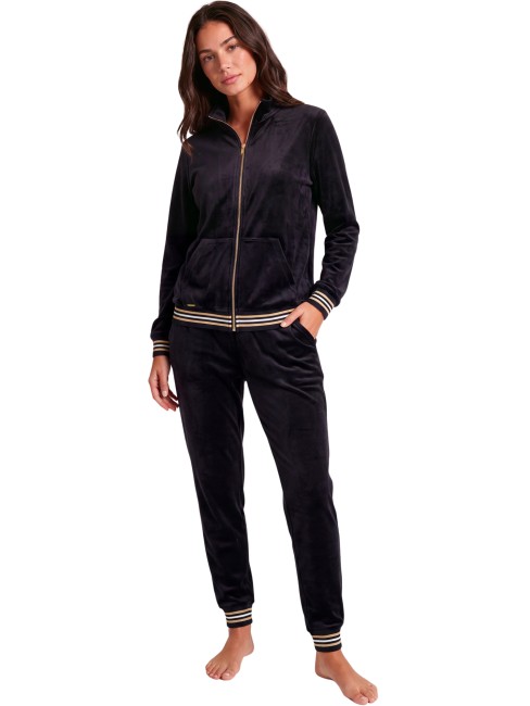 Pyjama/pantalon veste zippée VELVET GLOW NOIR