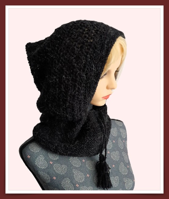 modèle snood à capuche au point de bourse - mesjoliesmailles