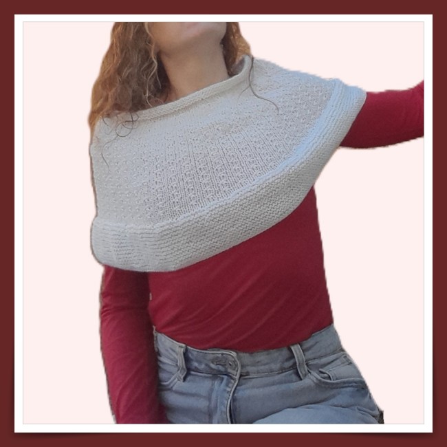 poncho granité point fantaisie laine bergere de france ideale 4 - mode femme - accessoire hivers laine