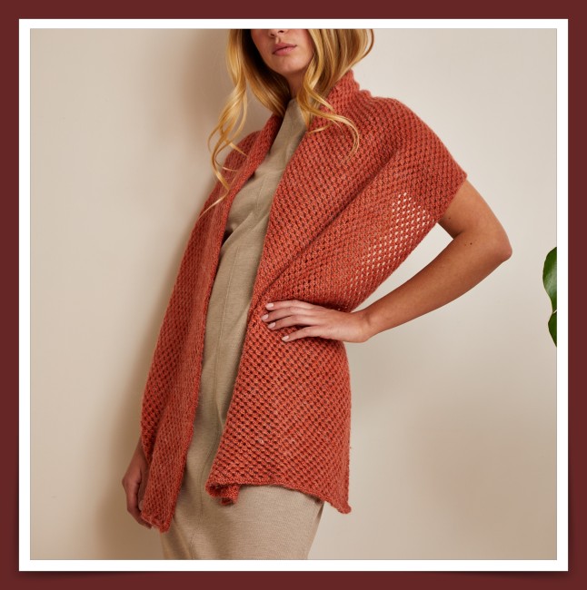 etole aupoint de resille au tricot - femme mode hivers - laine bergere de france