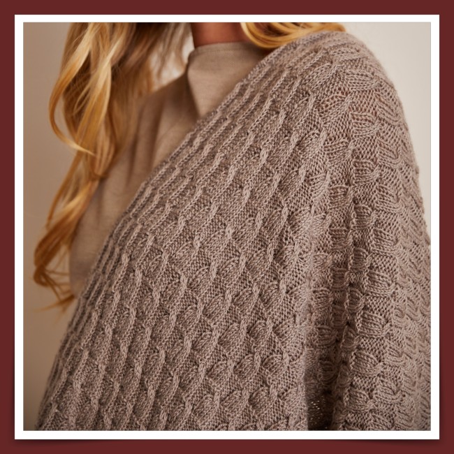 étole automnale au point d'hélice tricot fait main femme- point fantaisie- fabrication française