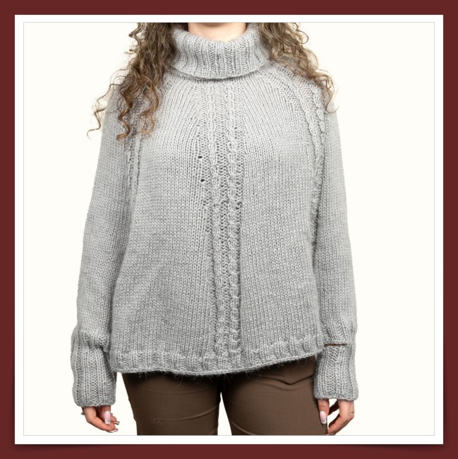 PONCHO ET BONNET Céline - Taille S/M ou L/XL -  Point fantaisie -...