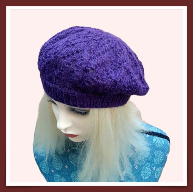 Détail point fantaisie berêt -tuto tricot aux aiguille - laine estelle bergère de france