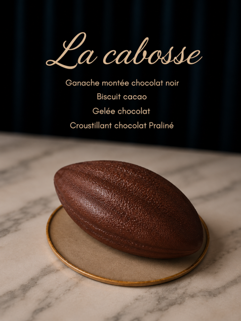 Trompe l'oeil cabosse de cacao pâtisserie mylo issoire Trompe l'oeil cabosse de cacao pâtisserie mylo issoire