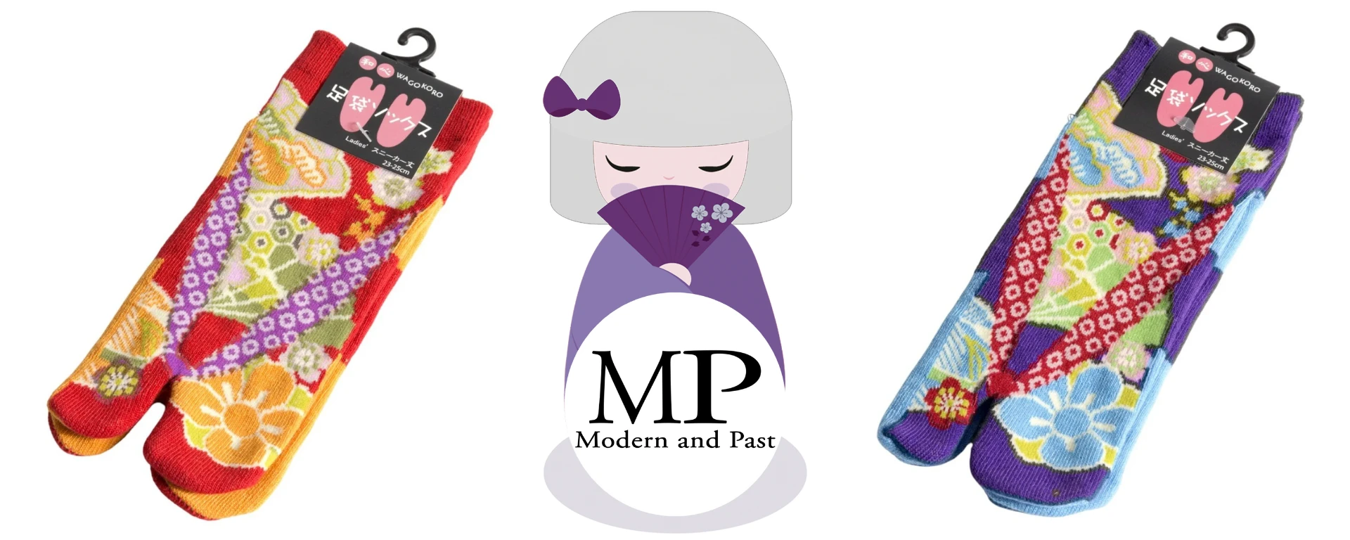 Chaussettes japonaises Tabi motif fleurs en coton