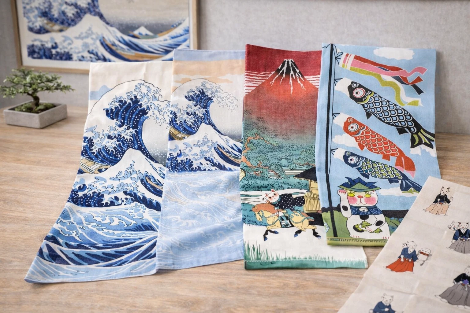 Serviettes japonaises en coton multifonctions