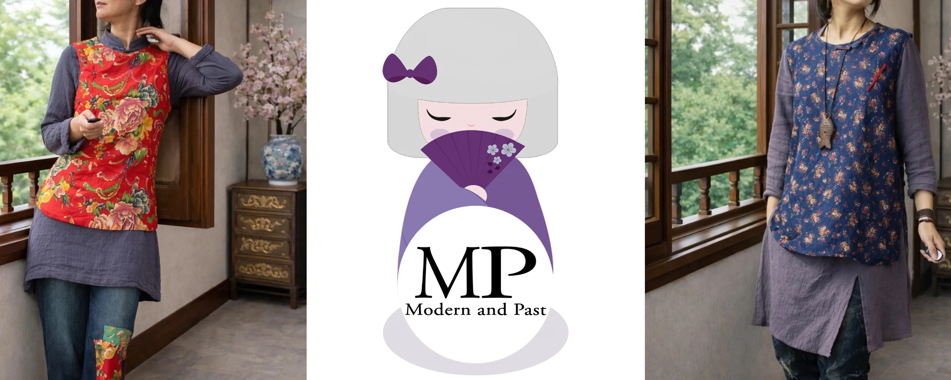 Gilet asiatique ethnique en coton