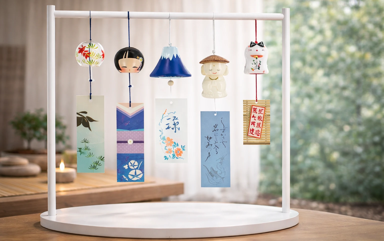 Cloches à vent japonaises Fūrin fabriquées au Japon. Objets porte-bonheur, son apaisant, décoration zen et art de vivre japonais.