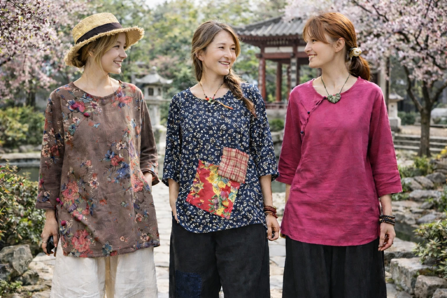 Vêtements asiatiques en coton femme style ethnique zen