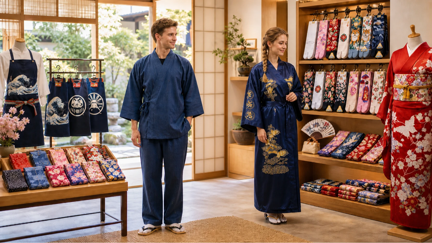 Vêtements japonais, samue, tabi et obi chez Modern and Past 