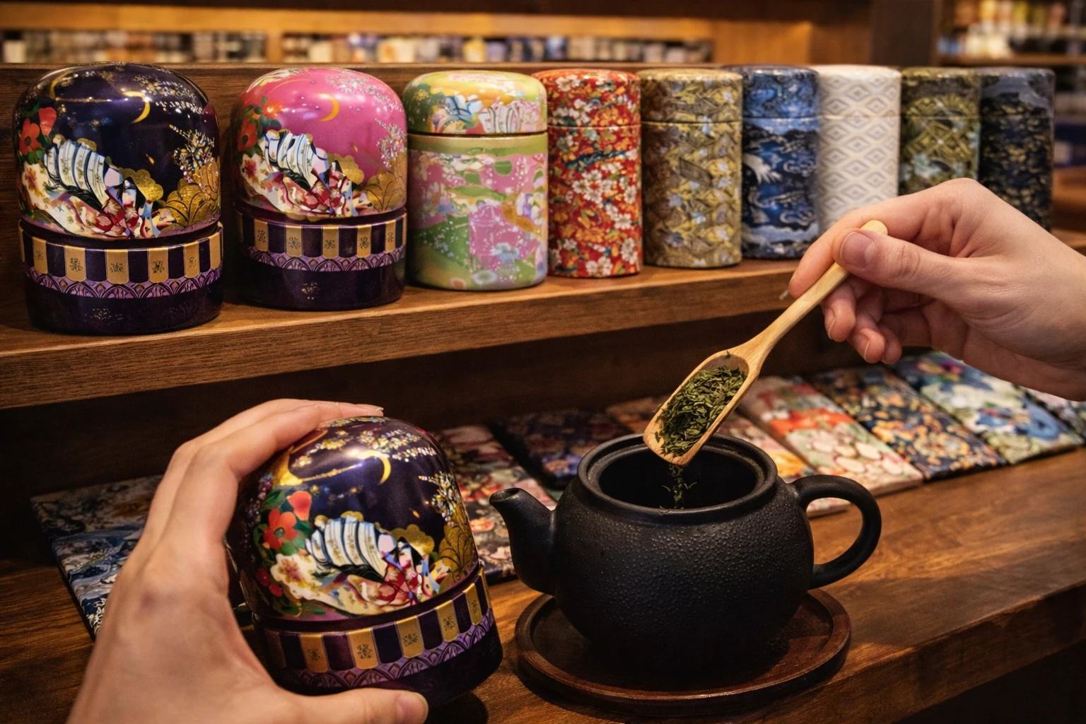 Boîte à thé japonaise hermétique et inoxydable pour conserver le thé à l'abris de l'humidité