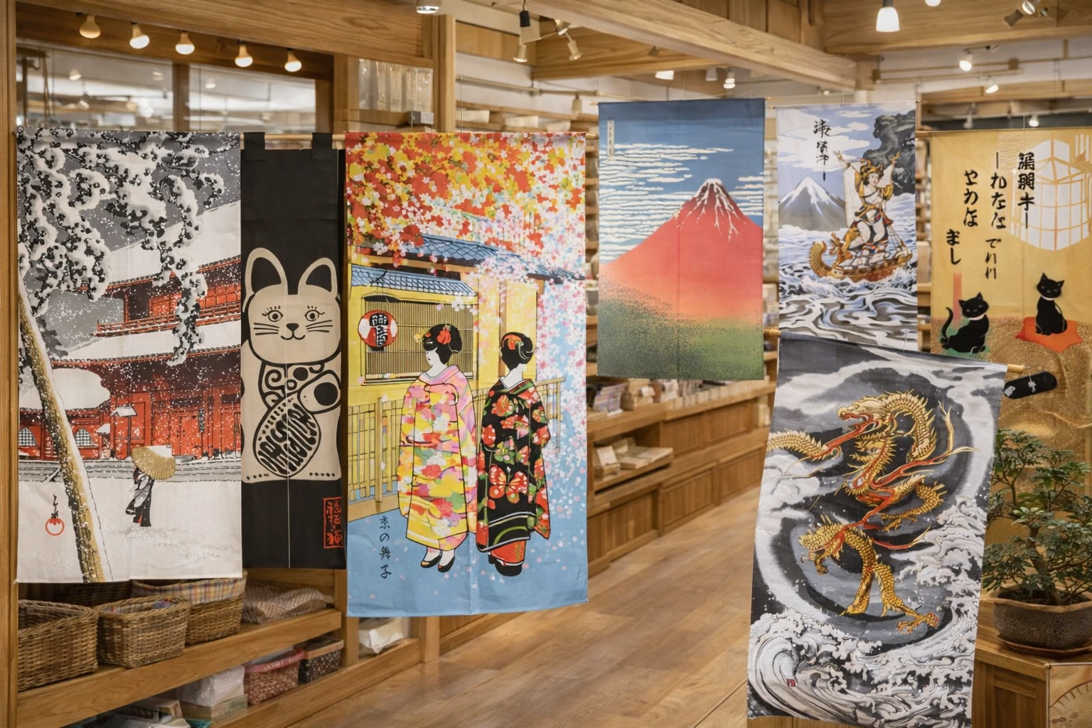 Le Noren est un rideau de porte qui va délimiter l'espace entre deux pièces