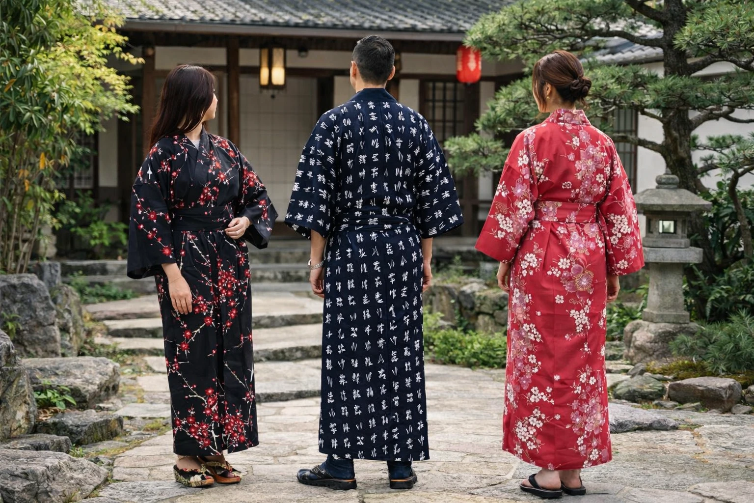 Yukata japonais authentiques en coton de qualité supérieur pour homme et femmes