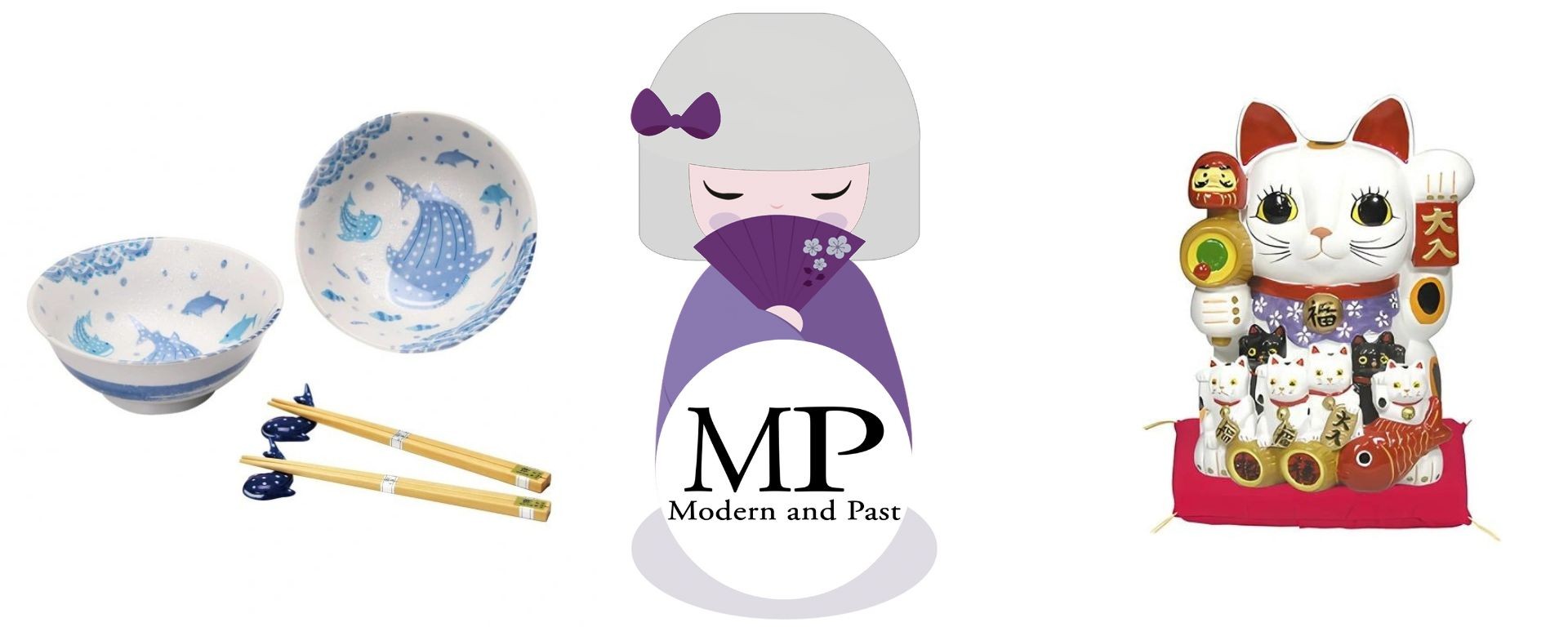 Découvrez les nouveautés japonaises chez Modern and Past : Maneki Neko, coffrets bols, tasses artisanales, boîte à thé washi et céramiques de Mino.