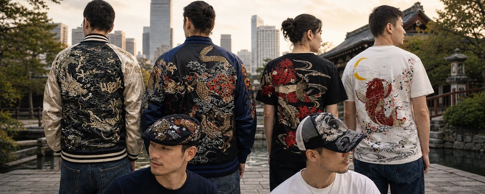 Style Sukajan japonais, vêtements et accessoires brodés chez Modern and Past