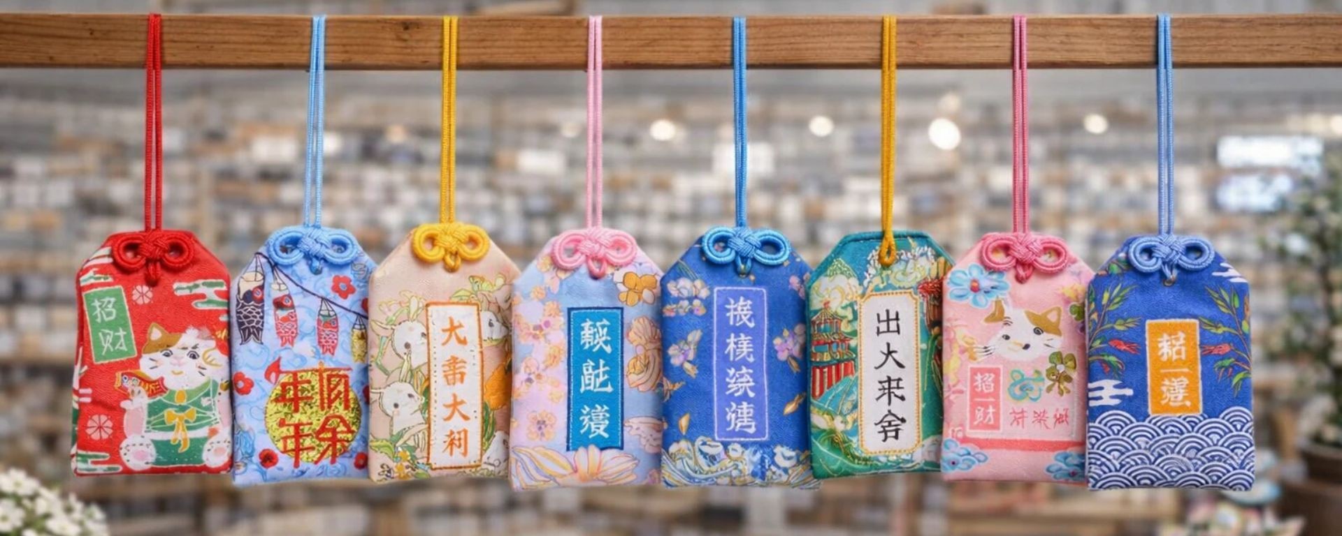 omamori japonais porte-bonheur protection en tissu
