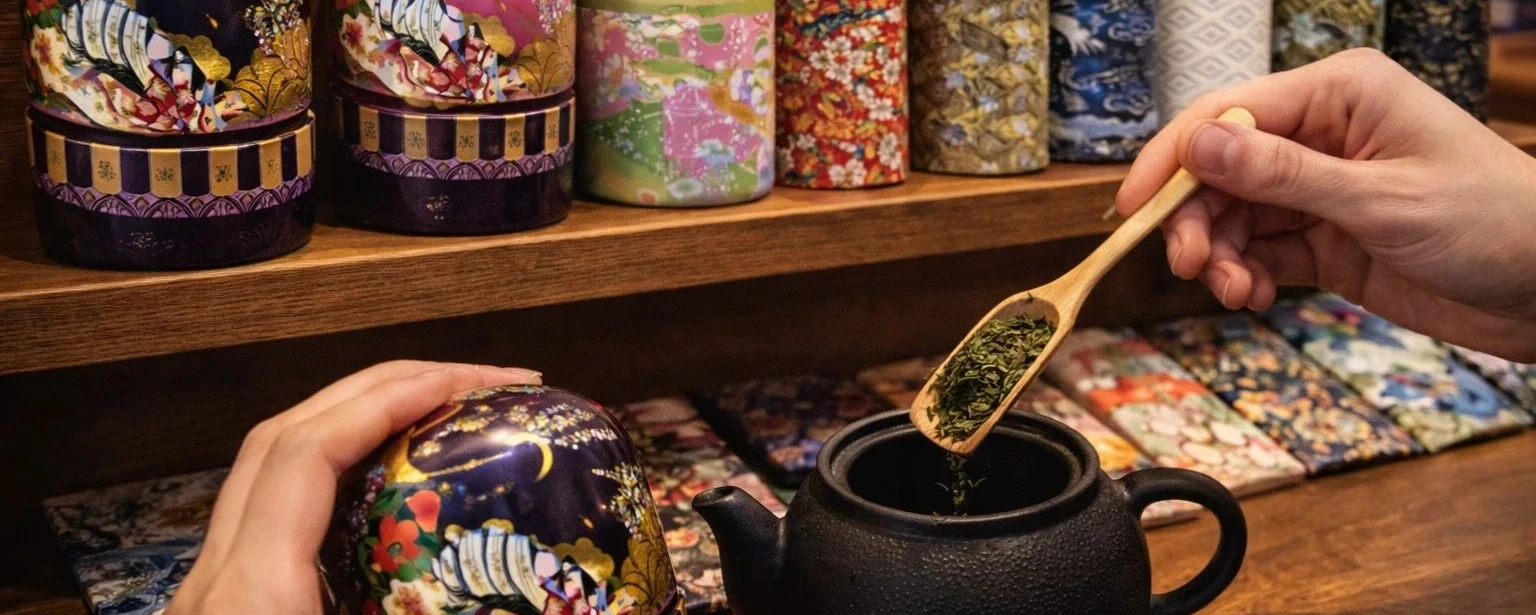 Boîtes à thé japonaises en washi chez Modern and Past