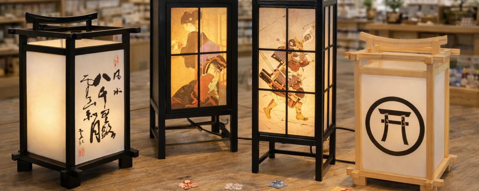 Lampe japonaise en bois et papier pour intérieur - Modern and Past