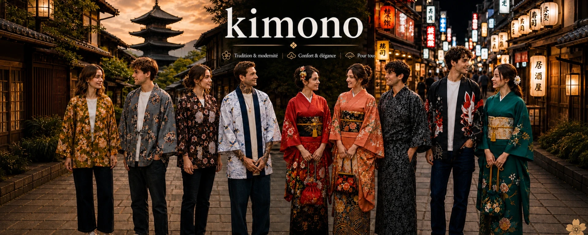 Kimono japonais, yukata et haori chez Modern and Past