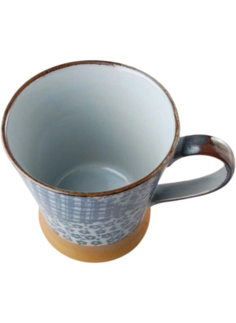 Mug japonais Patchwork Bleu en faïence fabriqué au Japon