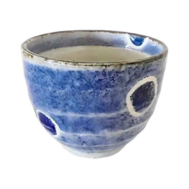 bol japonais bleu à points foncés artisanal fabriqué au Japon bol japonais artisanal bleu à points foncés en céramique fait main