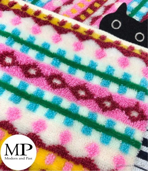 essuie-mains japonais ivoire NPP Piano en coton avec attache essuie-mains japonais ivoire coton motif NPP Piano Atsuko Matano