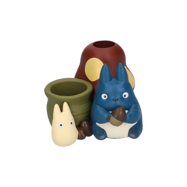 Pot à crayon Totoro – Mon Voisin Totoro Pot à crayon Totoro bleu et blanc officiel Studio Ghibli