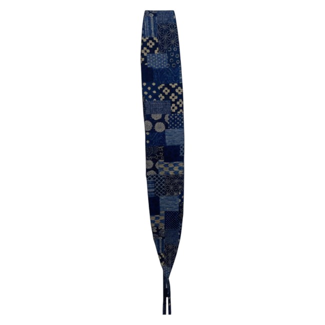 Obi ceinture japonaise bleu motif patchwork de fleurs