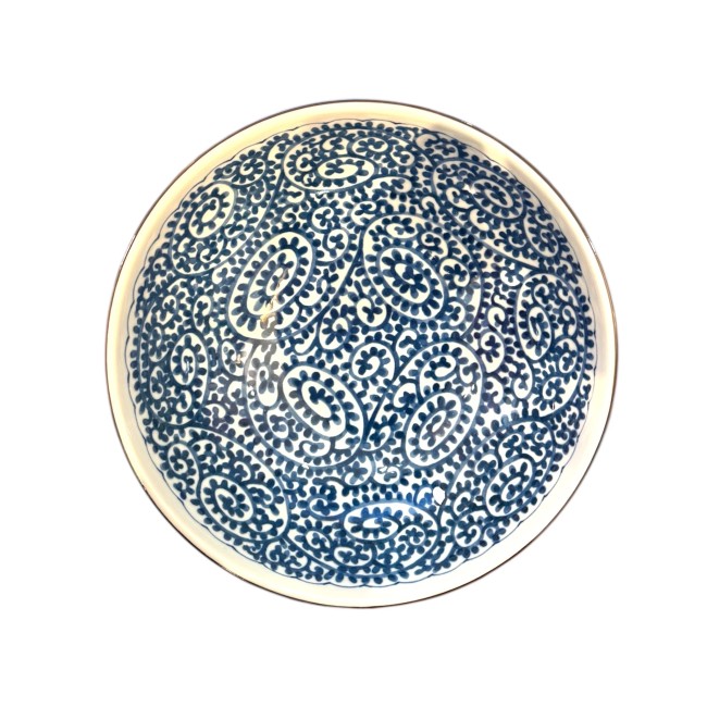 grand bol japonais ramen porcelaine motif pieuvre bleue 21 cm