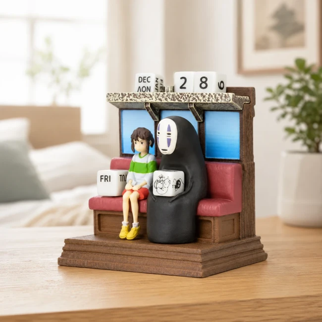 Calendrier perpétuel Train Unabara Le Voyage de Chihiro Studio Ghibli Modern and Past