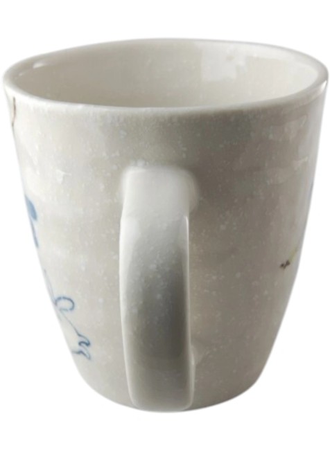 Tasse japonaise Hana Usagi Bleu en porcelaine peinte à la main avec lapin et fleurs fabriquée au Japon