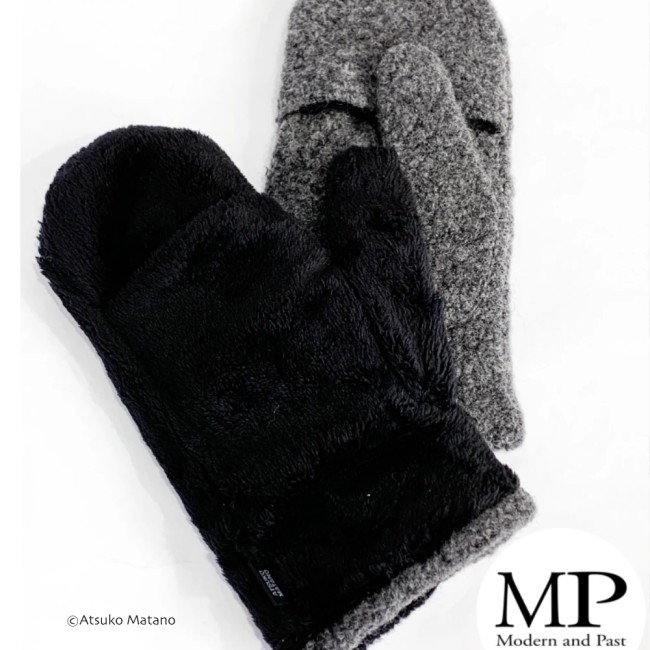 Mitaines laine Peeping Mémé mitaines japonaises laine grises Peeping Mémé Atsuko Matano