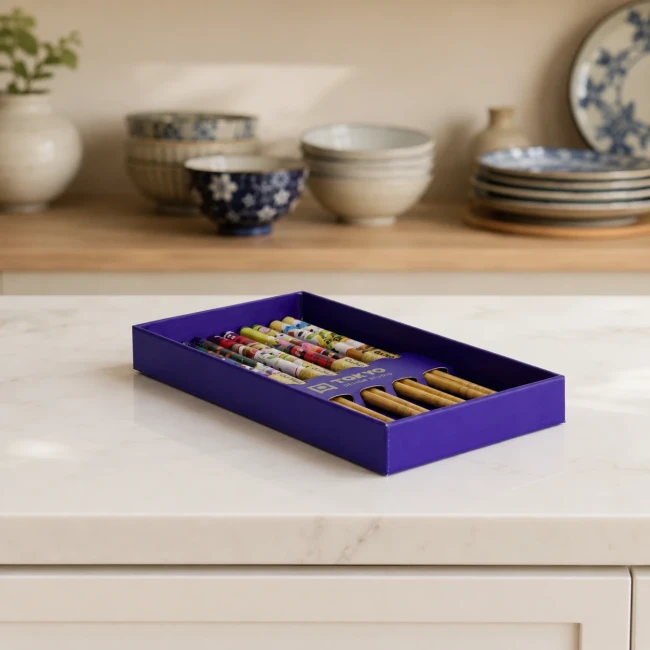 Coffret 5 paires de baguettes japonaises Neko Koinobori Tokyo Design Studio Modern and Past