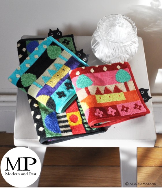 Petit foulard japonais Atsuko Matano Checkmate bleu Petit foulard japonais bleu motif Checkmate Atsuko Matano