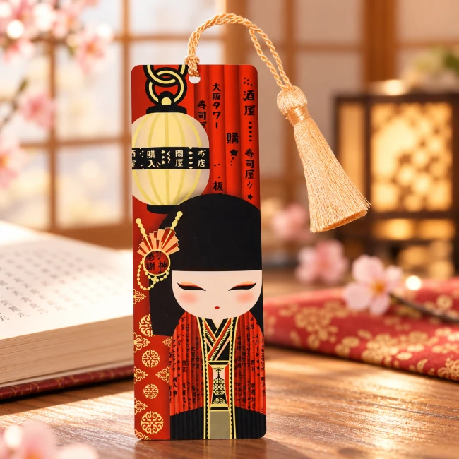Marque-page Kimmidoll Yukina avec pompon doré