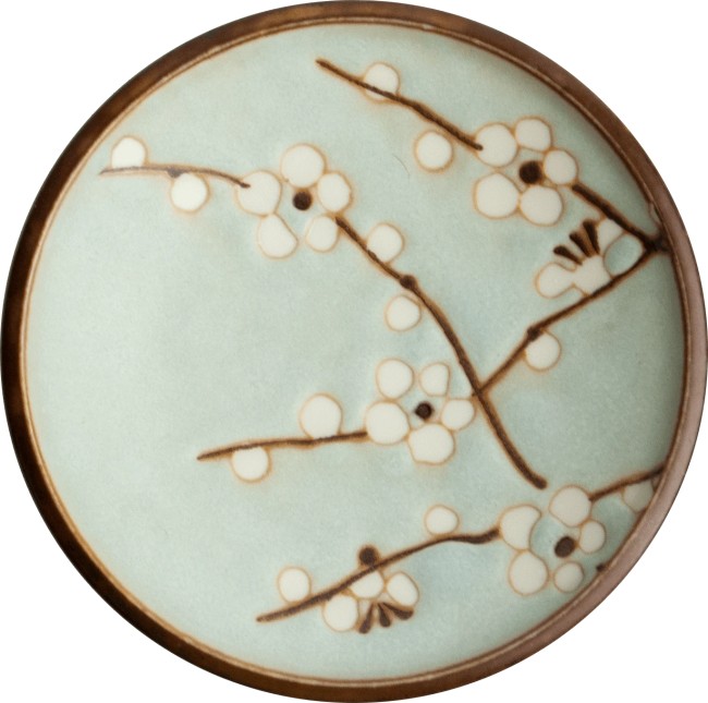 coupelle japonaise vert mat motif sakura