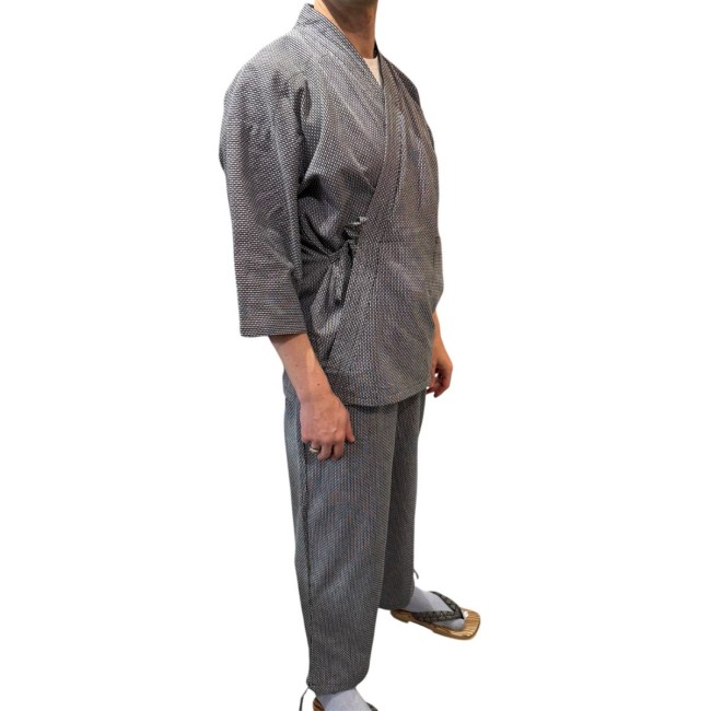 Samue Japonais Noir Sashiko en coton épais samue japonais noir sashiko en coton épais