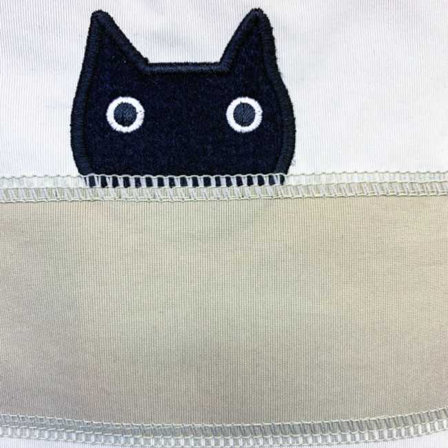 Trousse japonaise pour tablette Border cat beige – Atsuko Matano