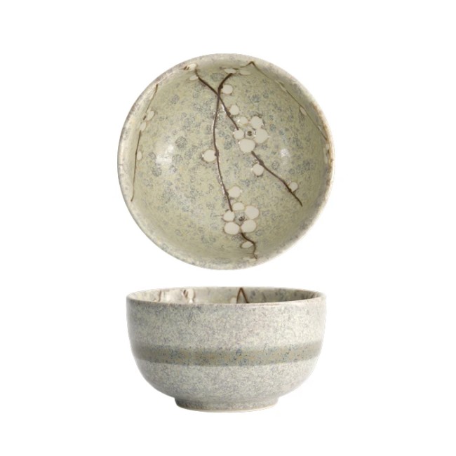 bol japonais gris soshun tayo 550 ml fabriqué au Japon bol japonais à soupe gris soshun fleurs de cerisier 13 cm