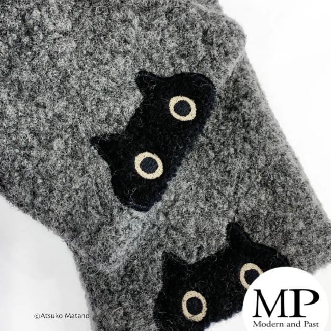 Mitaines laine Peeping Mémé mitaines japonaises laine grises Peeping Mémé Atsuko Matano