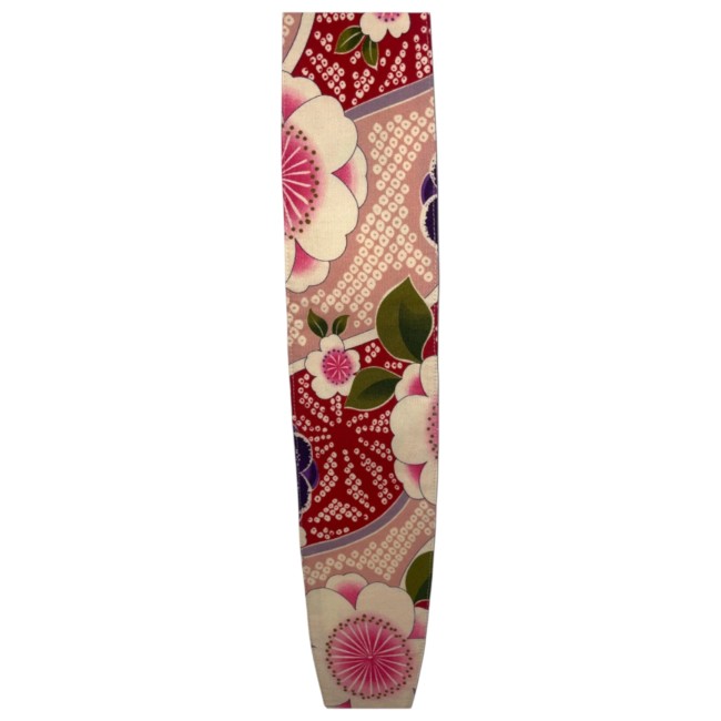 Ceinture obi japonaise rose en coton motifs fleurs japonaises